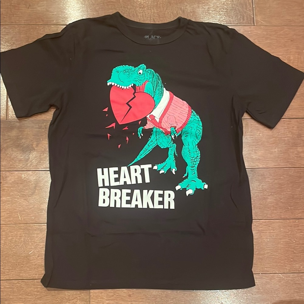 Black Dinosaur Graphic Kids T-Shirt